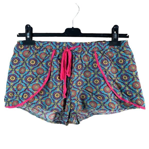 American Rag Blue Floral Rayon Drawstring Shorts Size Medium - Picture 1 of 6